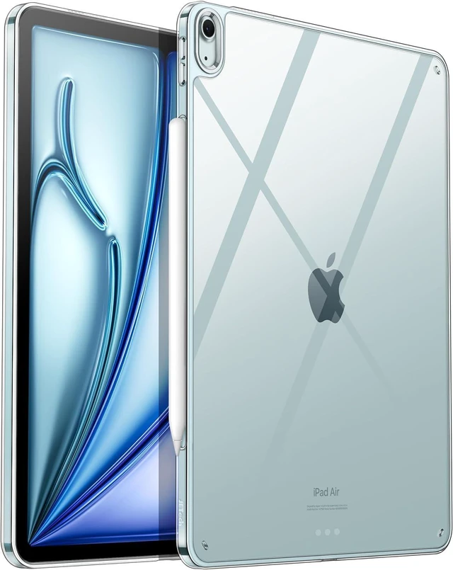 Alt view image 7 of 12 - JETech Clear Case for iPad Air 13-Inch M3/M2 (2025/2024), Anti-Yellowing Transparent Shockproof Slim Tablet Back Cover with Hard PC Back and Soft TPU Bumper