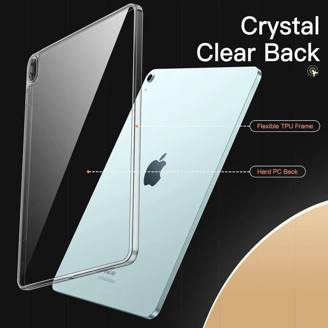 Alt view image 9 of 12 - JETech Clear Case for iPad Air 13-Inch M3/M2 (2025/2024), Anti-Yellowing Transparent Shockproof Slim Tablet Back Cover with Hard PC Back and Soft TPU Bumper