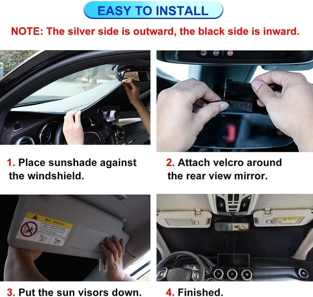 Alt view image 13 of 14 - Windshield Sun Shade for Ford F-150 2015-2025 Window Sun Visor Protector Ford F150 Lariat, King Ranch, Platinum, XL XLT Limited Raptor Accessories Foldable Sunshade Blocks UV Rays Keep Your Car Cooler