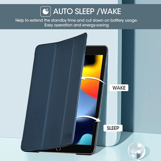 Alt view image 11 of 14 - ProCase for iPad 9th/ 8th/ 7th Generation Case 10.2 Inch (2021/2020/2019 Release), 10.2 iPad Case 9th/ 8th/ 7th Gen Cover, Slim Smart Cover with Translucent Hard Shell Back -Navy