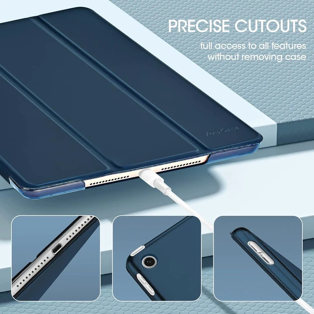 Alt view image 13 of 14 - ProCase for iPad 9th/ 8th/ 7th Generation Case 10.2 Inch (2021/2020/2019 Release), 10.2 iPad Case 9th/ 8th/ 7th Gen Cover, Slim Smart Cover with Translucent Hard Shell Back -Navy