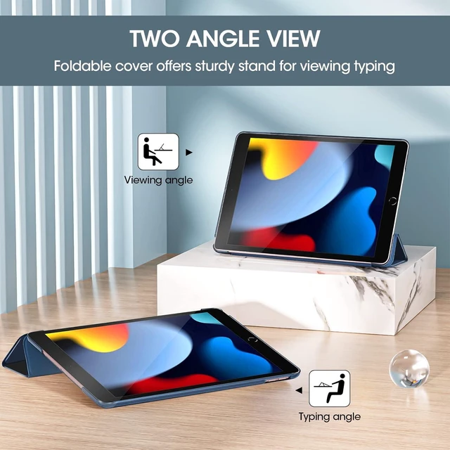 Alt view image 12 of 14 - ProCase for iPad 9th/ 8th/ 7th Generation Case 10.2 Inch (2021/2020/2019 Release), 10.2 iPad Case 9th/ 8th/ 7th Gen Cover, Slim Smart Cover with Translucent Hard Shell Back -Navy