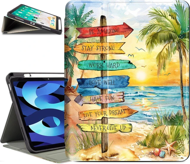 Alt view image 8 of 14 - Vimorco for iPad 10th/(A16) 11th Generation Case, for iPad Case 11th/10th Generation Pencil Holder Fit iPad Cases 11th/10th Gen 4 Viewing Angles, Typing Stand, Auto Wake/Sleep, Slim, Beach Road Sign
