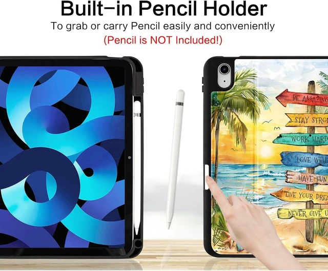 Alt view image 10 of 14 - Vimorco for iPad 10th/(A16) 11th Generation Case, for iPad Case 11th/10th Generation Pencil Holder Fit iPad Cases 11th/10th Gen 4 Viewing Angles, Typing Stand, Auto Wake/Sleep, Slim, Beach Road Sign