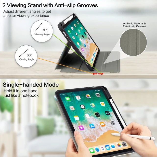 Alt view image 12 of 14 - Vimorco for iPad 10th/(A16) 11th Generation Case, for iPad Case 11th/10th Generation Pencil Holder Fit iPad Cases 11th/10th Gen 4 Viewing Angles, Typing Stand, Auto Wake/Sleep, Slim, Beach Road Sign