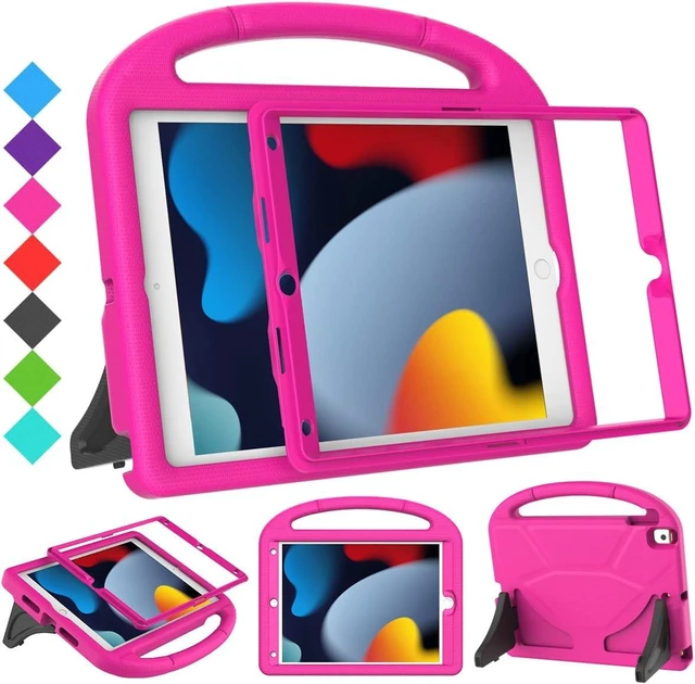 Alt view image 8 of 14 - SUPLIK Kids Case for iPad 9th/8th/7th Generation - iPad 10.2 inch 2021/2020/2019 Case with Built-in Screen Protector, Durable Shockproof Handle Stand Kids Cover for Apple iPad 7/8/9 Gen, Pink