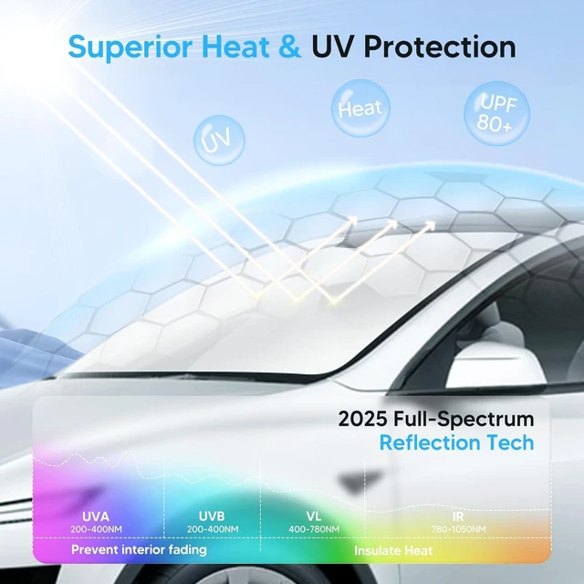 Alt view image 9 of 14 - KUST Windshield Sun Shade for Lexus IS300/IS350/IS500/IS250/IS200t 2014-2026 Custom Fit Shade Accessories Foldable Sun Visor Protector Blocks UV Rays Keep Car Cooler (NOT for Lexus RX, ES)