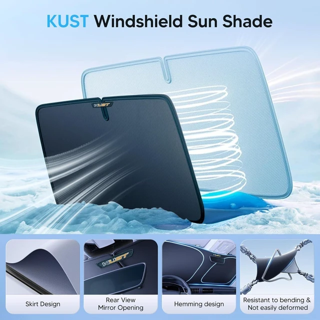 Alt view image 12 of 14 - KUST Windshield Sun Shade for Lexus IS300/IS350/IS500/IS250/IS200t 2014-2026 Custom Fit Shade Accessories Foldable Sun Visor Protector Blocks UV Rays Keep Car Cooler (NOT for Lexus RX, ES)