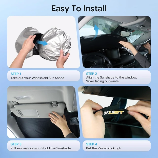 Alt view image 13 of 14 - KUST Windshield Sun Shade for Lexus IS300/IS350/IS500/IS250/IS200t 2014-2026 Custom Fit Shade Accessories Foldable Sun Visor Protector Blocks UV Rays Keep Car Cooler (NOT for Lexus RX, ES)
