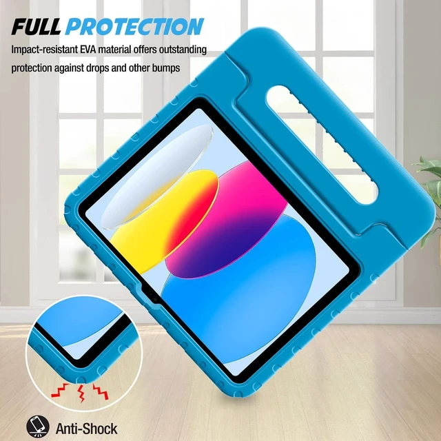 Alt view image 10 of 14 - ProCase Kids Case for iPad A16 11th Generation 2025/iPad 10th Generation 2022 with Pencil Holder, iPad 11/10 Case Shockproof Lightweight Cover with Stand Convertible Handle for Children -Blue