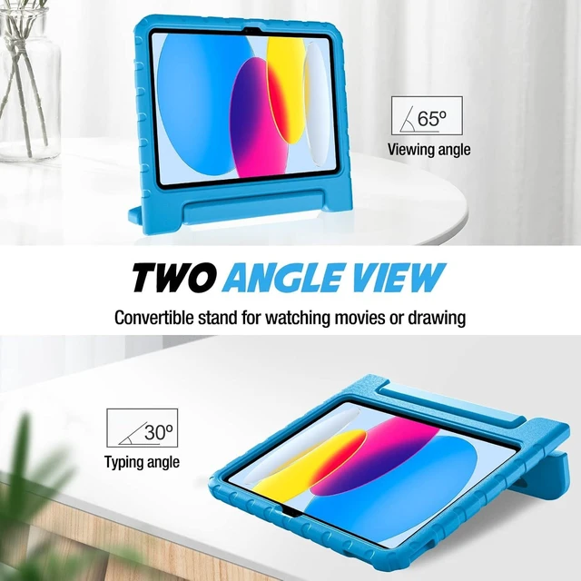 Alt view image 12 of 14 - ProCase Kids Case for iPad A16 11th Generation 2025/iPad 10th Generation 2022 with Pencil Holder, iPad 11/10 Case Shockproof Lightweight Cover with Stand Convertible Handle for Children -Blue