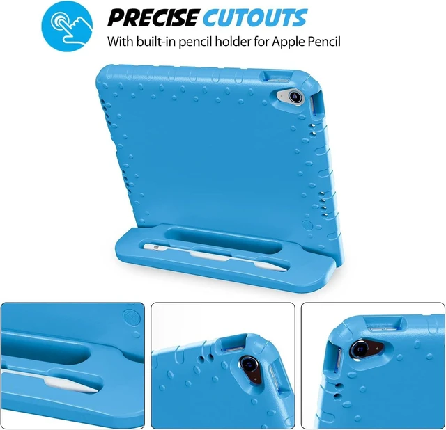 Alt view image 14 of 14 - ProCase Kids Case for iPad A16 11th Generation 2025/iPad 10th Generation 2022 with Pencil Holder, iPad 11/10 Case Shockproof Lightweight Cover with Stand Convertible Handle for Children -Blue