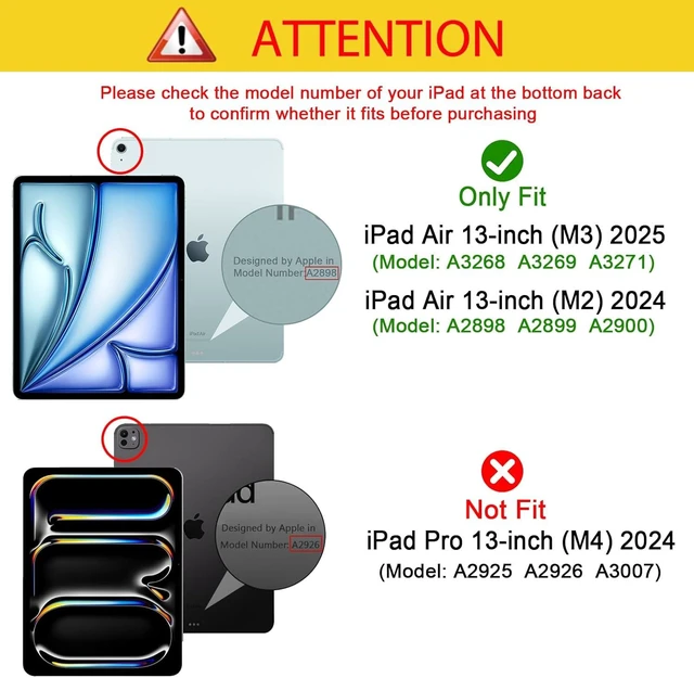 Alt view image 9 of 14 - ProCase for iPad Air 13 Inch Case M3 2025/M2 2024, Slim Smart Cover iPad 13 Air M3 M2 Case with Translucent Hard Shell Back, Supports Touch ID, Auto Wake/Sleep -Purple