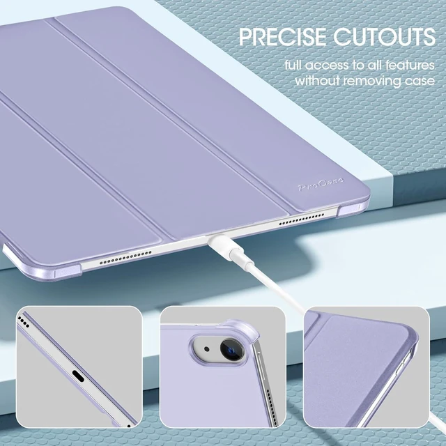 Alt view image 13 of 14 - ProCase for iPad Air 13 Inch Case M3 2025/M2 2024, Slim Smart Cover iPad 13 Air M3 M2 Case with Translucent Hard Shell Back, Supports Touch ID, Auto Wake/Sleep -Purple