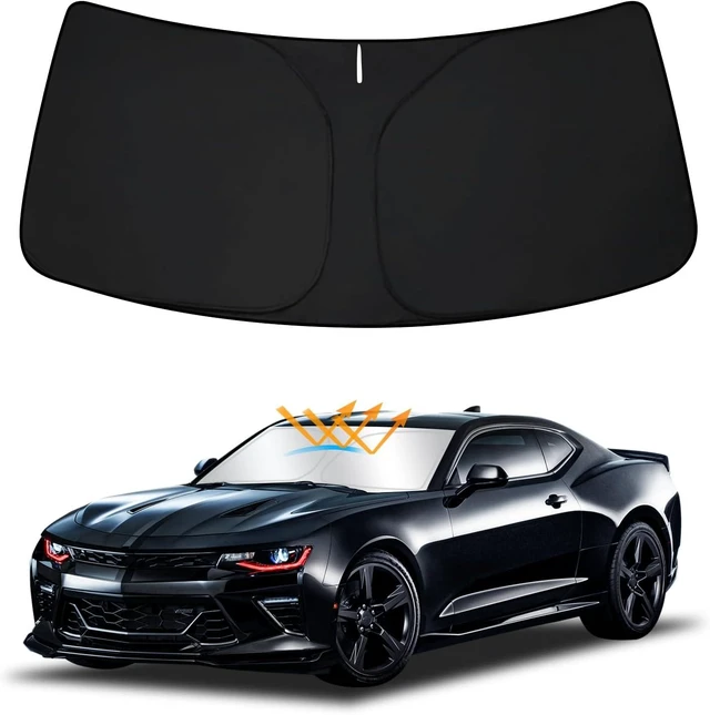 Alt view image 7 of 12 - D-Lumina Winshield Sun Shade for Chevy Camaro 2016 2017 2018 2019 2020 2021 2022 2023, Foldable Front Sun Shield Protector Blocks UV Rays, 6th Gen Camaro Window Sunshade Sun Visor Interior Accessory
