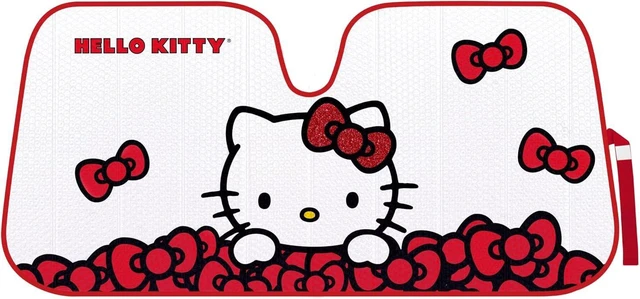 Alt view image 8 of 14 - Hello Kitty Car Windshield Sun Shade, Official Sanrio Sun Shade for Car Window, Cute Car Sun Shade for Windshield, Hello Kitty Car Accessories for Women (Red Bow Dreams)