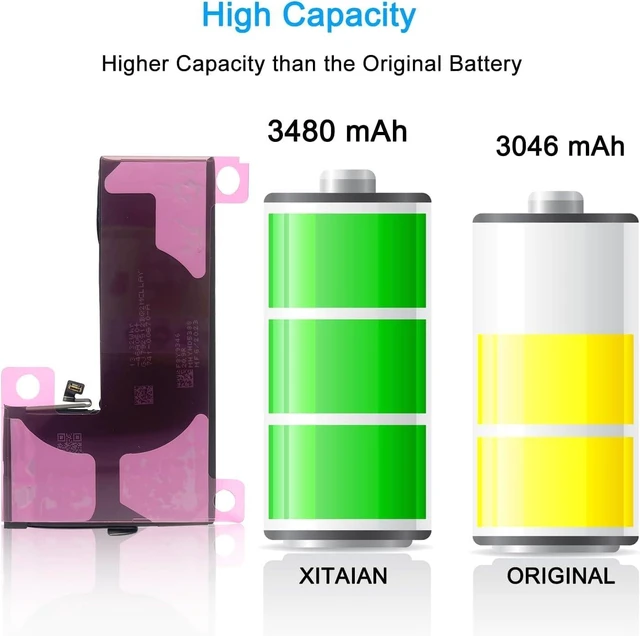 Alt view image 10 of 14 - 3.83V 13.32Wh 3480mAh 616-00659 Laptop Battery Compatible for iPhone 11 Pro A2215 A2160 A2217 with Installation Tools