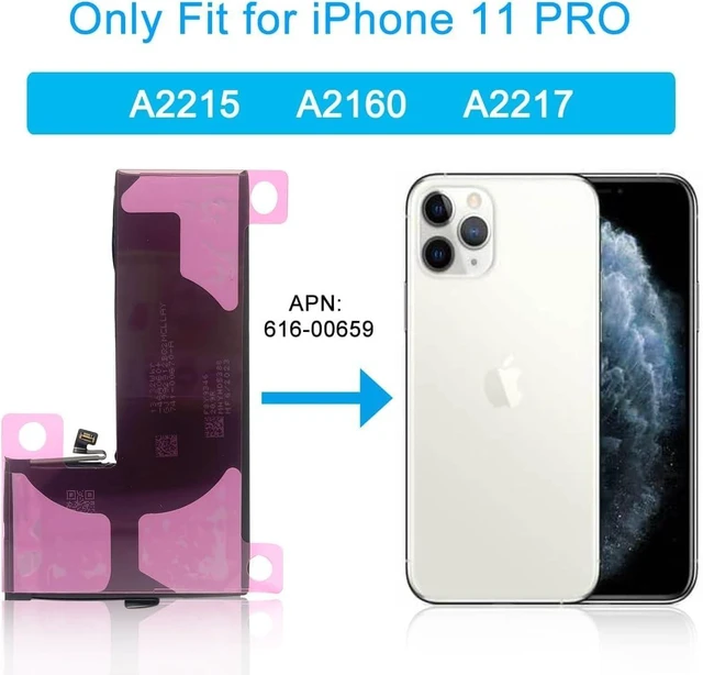 Alt view image 12 of 14 - 3.83V 13.32Wh 3480mAh 616-00659 Laptop Battery Compatible for iPhone 11 Pro A2215 A2160 A2217 with Installation Tools