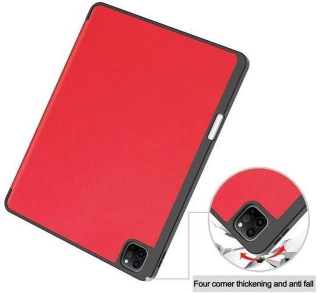 Alt view image 9 of 14 - Case for iPad Pro 12.9 Inch 2022/2021/2020/2018 (6th/5th/4th/3rd Gen), Slim Smart Stand Cover Protective Cover with Pencil Holder, Stand, Universal Stylus Pen,Support Pencil Charging Red
