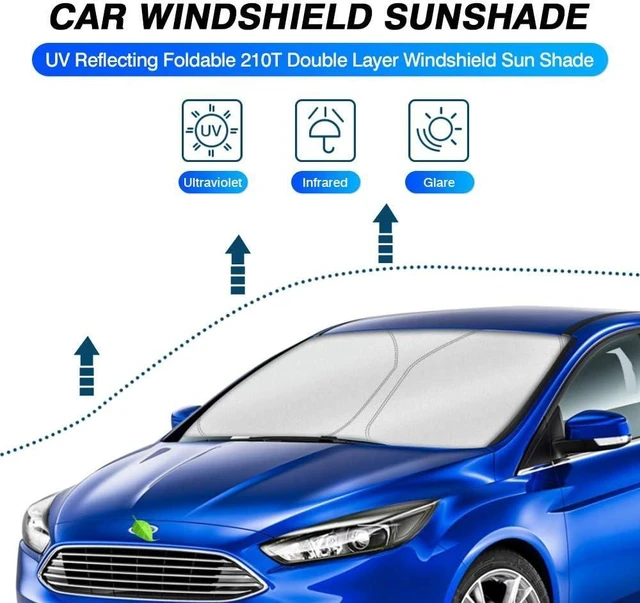 Alt view image 8 of 12 - KUST Windshield Sun Shade for Ford Focus 2012-2018 Hatchback Accessories Custom Fit Window Shade Foldable Sun Visor Protector Blocks UV Rays Keep Your Car Cooler