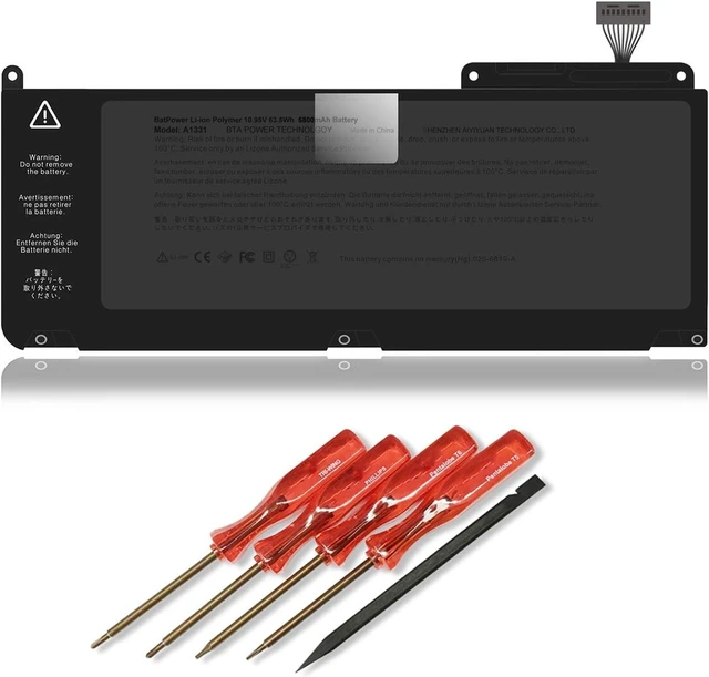 Alt view image 7 of 12 - BatPower A1331 Replacement Laptop Battery for Apple Late 2009 Mid 2010 MacBook 13.3 inch Unibody A1342 EMC 2350 A1342 EMC 2395 Battery MacBook Pro 13" A1342 Apple A1331 Battery 63.5Wh