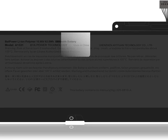 Alt view image 9 of 12 - BatPower A1331 Replacement Laptop Battery for Apple Late 2009 Mid 2010 MacBook 13.3 inch Unibody A1342 EMC 2350 A1342 EMC 2395 Battery MacBook Pro 13" A1342 Apple A1331 Battery 63.5Wh