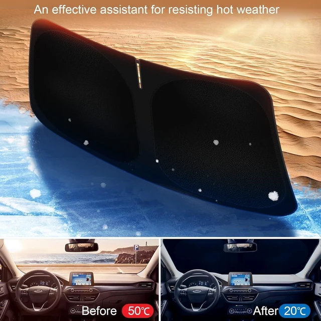 Alt view image 10 of 14 - Car Windshield Sun Shade Compatible with 2018 2019 2020 2021 2022 2023 2024 2025 Subaru Crosstrek 2.0i Premium Limited Wagon Accessories Foldable Sunshade Custom Windshield Sun Visor