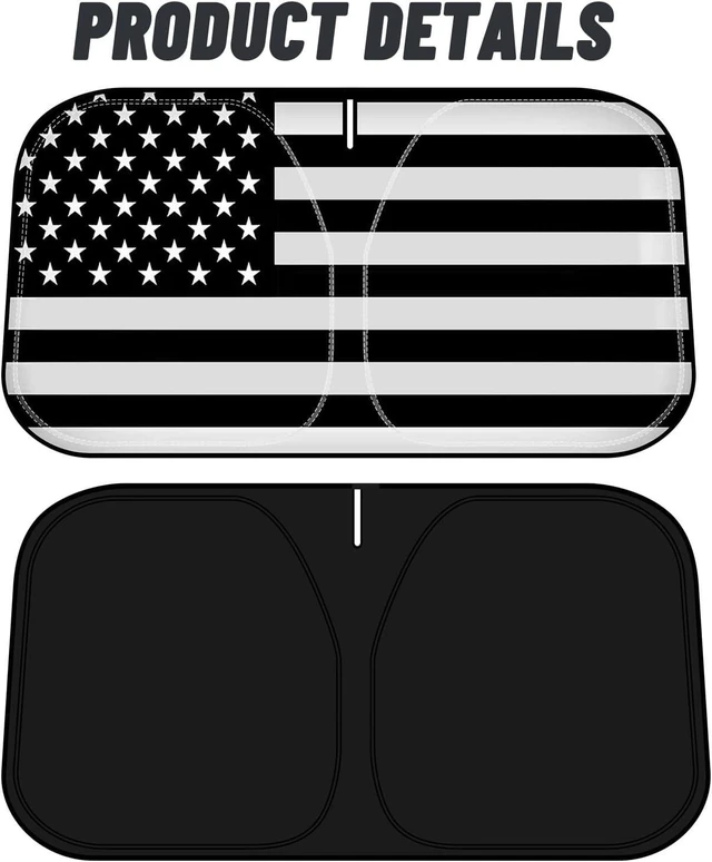 Alt view image 14 of 14 - D-Lumina Windshield Sun Shade for 2010-2025 Toyo-ta 4Runner Accessories, Front Window Sunshade American Flag Sun Visor Protector Sun Shield Block UV Rays Heat, Foldable 2 Layers 210T Material