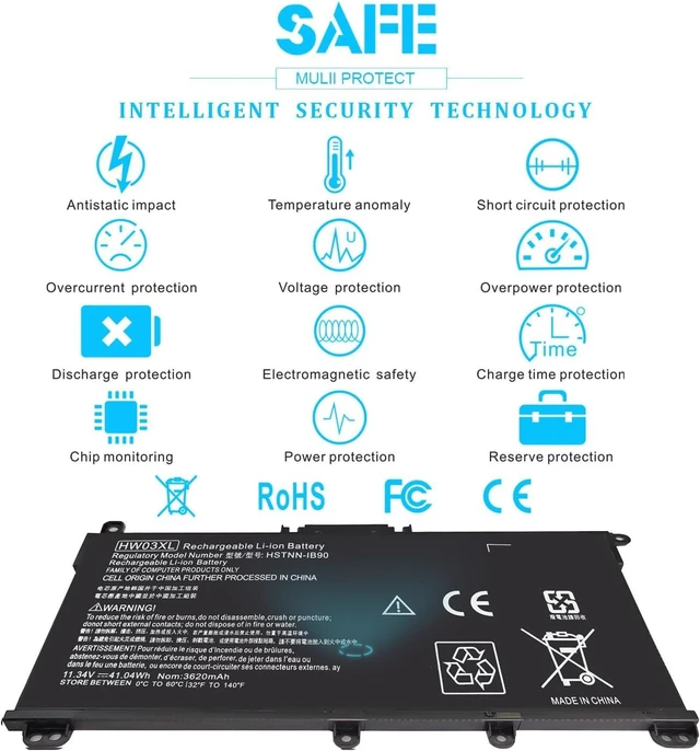 Alt view image 12 of 12 - HW03XL L97300-005 Laptop Battery for HP Pavilion 15-EG 15-EH 17-CN 17-CP 15-eg0xxx 15-eg0073cl 15-eg0053cl 15-eg1053cl 15t-eg000 15-eh1xxx 17-cn0xxx 17-cn2063cl 17-cp0xxx 17-cp0700dx HW03041xl-pl