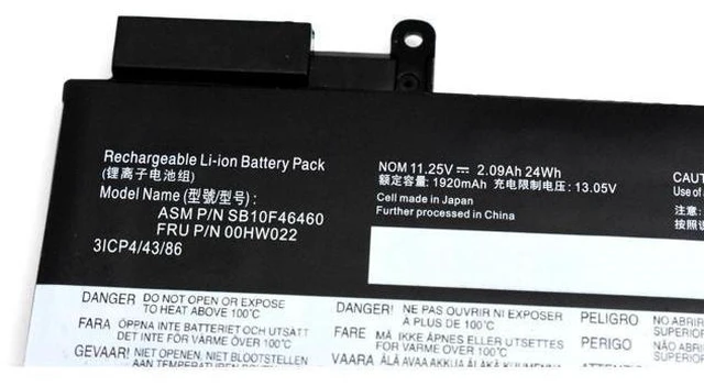 Alt view image 11 of 12 - 00HW023 00HW022 Battery for Lenovo ThinkPad T460s T470s | 24Wh 3-Cell | Replaces SB10F46461, SB10F46460, 00HW036, 00HW037 | Internal Battery Replacement | 11.4V