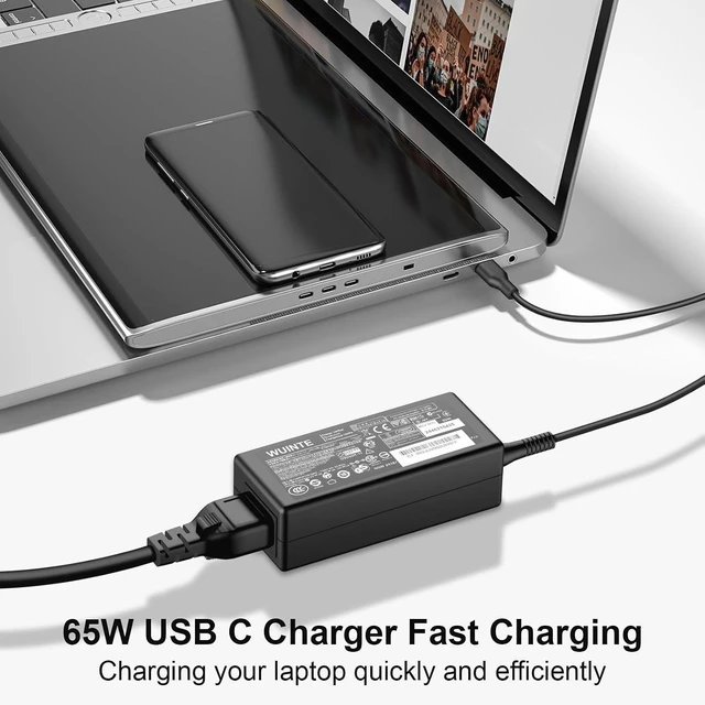 Alt view image 12 of 14 - USB C Laptop Charger Compatible with Dell Laptop Chromebook Charger 65W 45W USB Type C Fast Power Adapter