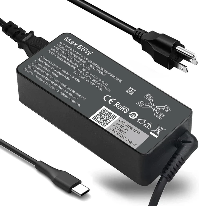 Alt view image 8 of 12 - 65W USB C Laptop Charger Compatible with Lenovo Thinkpad/Yoga/Chromebook, ADLX65YDC2A Replacement for Lenovo Laptop Charger