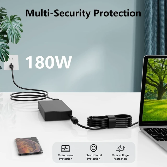 Alt view image 9 of 10 - 180W 150W 120W Laptop Charger Compatible with MSI Stealth/Thin/Apache/ GF63 GF65 GF62 GF75 GS65 GS63 GS63VR GS60 GS70 GL62 GL62M GE62 MS-16W1 Power Adapter
