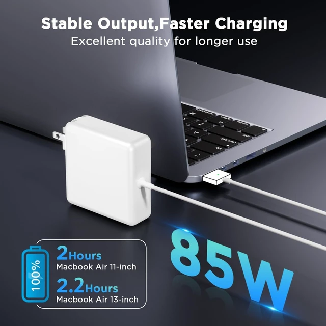 Alt view image 9 of 14 - 85W Charger for MacBook Pro,Charger Adapter with Fast Charging,Replacement AC 2T-Tip Connector Power Adapter,Laptop Charger Compatible with MacBook pro & Air 13 inch-15 inch Retina After Mid 2012-2017