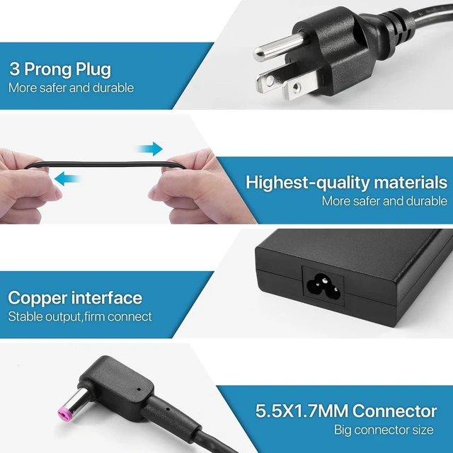Alt view image 9 of 12 - 135W Charger Fit for Acer Nitro V15 V14 V16 ANV15 ANV14 ANV16 Gaming Laptop