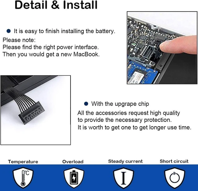 Alt view image 10 of 12 - A1382 Battery for MacBook Pro 15 inch A1286 Early 2011 Late 2011 Mid 2012 New Replacement Laptop Battery (7200mAh 10.95V/78.84Wh 25 Months Warranty)
