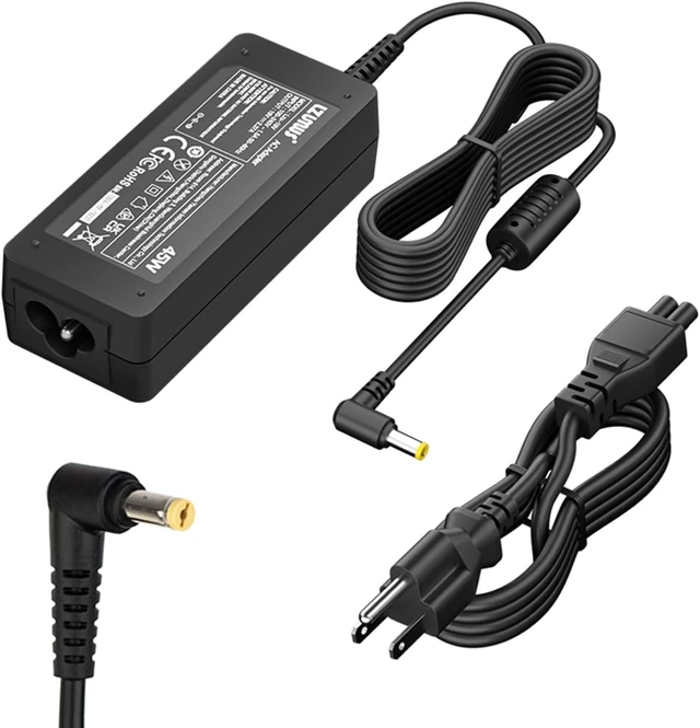 Alt view image 8 of 14 - 45W AC Adapter Charger 19V 2.37A 5.5x1.7mm for Acer Laptop Adaptor Aspire P255 v15 5750 1400 A045R021L for Aspire 3/5 Series Power Supply