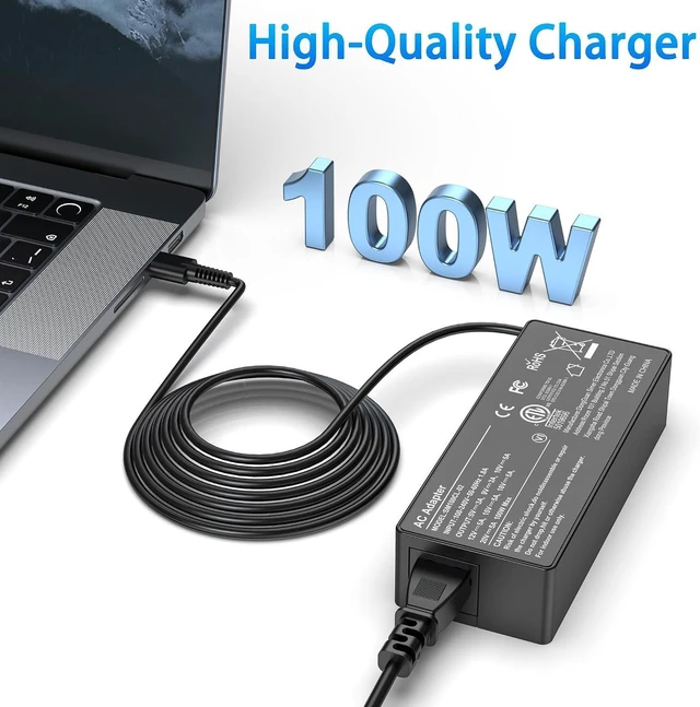 Alt view image 9 of 14 - 100W USB Type C Laptop Charger Universal Compatible with Lenovo, Acer, Dell, HP, Asus, Mac Book and More Devices, USB C Power Adapter