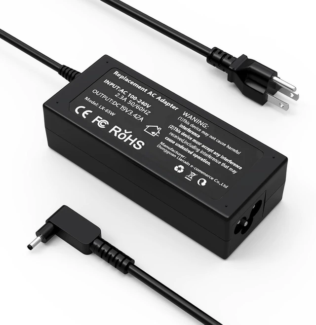 Alt view image 8 of 14 - 65W Laptop Charger Compatible with Acer Aspire 3 5 Series A315-23 A315-24P A315-35 A314-23P A317-53 A315-58 A315-59; A515-44 A515-45 A515-46 A515-54 A515-55 A515-56 AC Adapter Power Cord