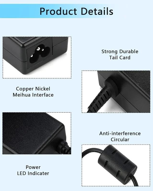 Alt view image 13 of 14 - 65W Laptop Charger Compatible with Acer Aspire 3 5 Series A315-23 A315-24P A315-35 A314-23P A317-53 A315-58 A315-59; A515-44 A515-45 A515-46 A515-54 A515-55 A515-56 AC Adapter Power Cord