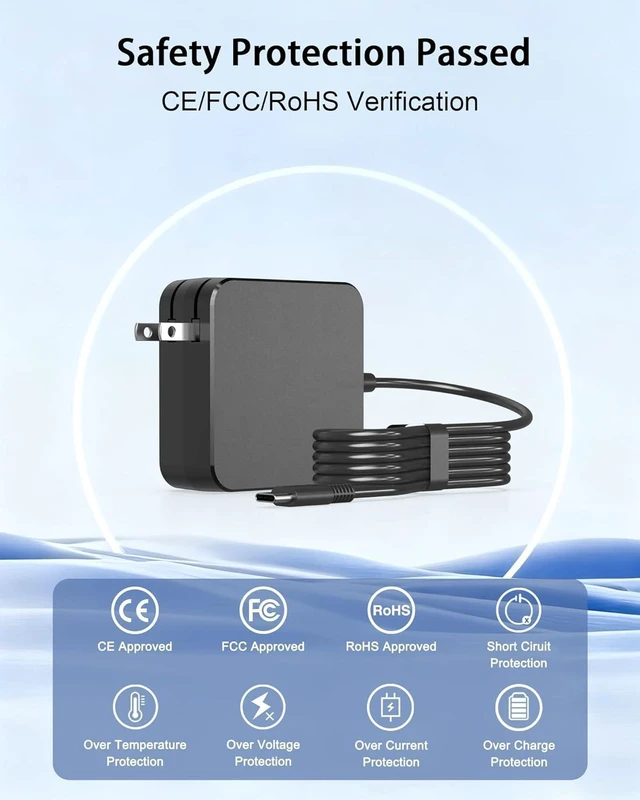 Alt view image 11 of 14 - Universal 65W USB C Charger Compatible with Lenovo, MacBook, ASUS, HP, Dell, Acer, Nintendo Switch, Steam Deck, ROG Xbox Ally and All Type C Devices, Foldable GaN PD3.0 Laptop Power Adapter