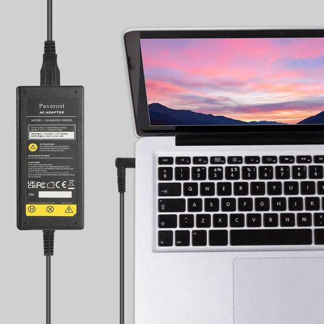 Alt view image 14 of 14 - Laptop Charger 45W Power Cord: Replacement for HP Pavilion Charger Model 741727-001 AC Adapter - 45W 19.5V 2.31A for HP Stream 14 15 11 13 Computer Power Supply