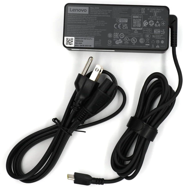 Alt view image 13 of 14 - Lenovo Laptop Charger 65W Watt USB Type C(USB-C) AC Power Adapter - ThinkPad T14 T15 E14 E15 X1Carbon X13 2023