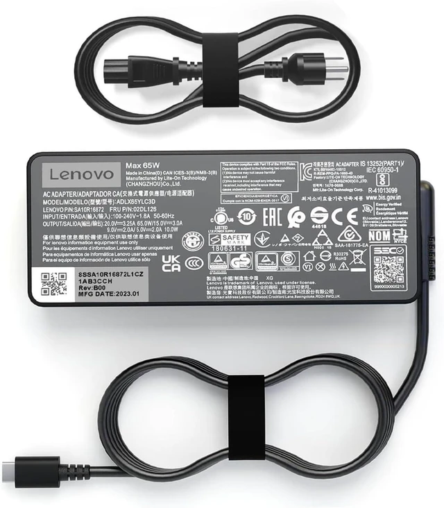 Alt view image 8 of 14 - 65W 45W USB C AC Charger, Compatible with Lenovo ThinkPad and ThinkBook Yoga Series, ADLX65YLC3D, P/N:02DL126, 20V 3.25A Type C Laptop Power Adapter Supply Cord