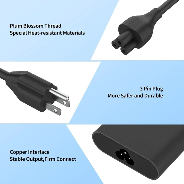 Alt view image 10 of 14 - 65W Laptop Charger Compatible with Dell Latitude 5410 7290 3140 3190 7390 5510 7480 7490 E7470 E7450 3350 3310 5480 5490 7280 7400 5510 E5570 E5470 19.5V 3.34A Round Barrel 7.4mm Adapter Power Cord