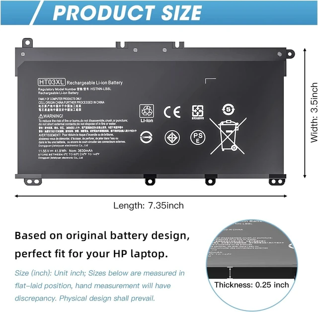 Alt view image 9 of 14 - HTO3XL Laptop Replacement L11119-855 HT03XL Battery for HP Pavilion 15-CS3073CL 15-CU0058NR 15Z-CW100 15-CS3153CL 15T-CS200 15-CS0XXX 15-CS2064ST 15-CS3XXX 15-CW1068WM 15T-CS300 15-CW1063WM 15Z-CW000