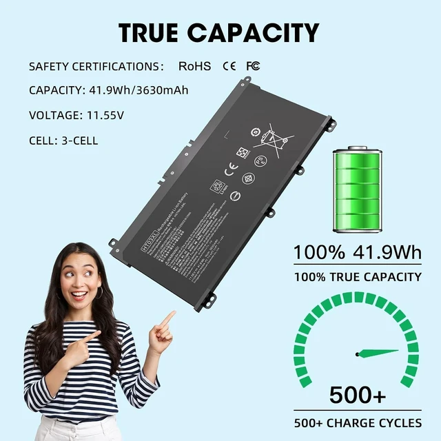 Alt view image 11 of 14 - HTO3XL Laptop Replacement L11119-855 HT03XL Battery for HP Pavilion 15-CS3073CL 15-CU0058NR 15Z-CW100 15-CS3153CL 15T-CS200 15-CS0XXX 15-CS2064ST 15-CS3XXX 15-CW1068WM 15T-CS300 15-CW1063WM 15Z-CW000