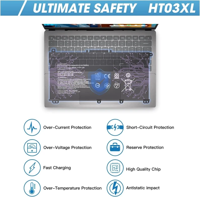 Alt view image 12 of 14 - HTO3XL Laptop Replacement L11119-855 HT03XL Battery for HP Pavilion 15-CS3073CL 15-CU0058NR 15Z-CW100 15-CS3153CL 15T-CS200 15-CS0XXX 15-CS2064ST 15-CS3XXX 15-CW1068WM 15T-CS300 15-CW1063WM 15Z-CW000