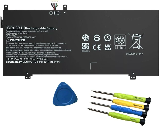 Alt view image 8 of 14 - CP03XL 929072-855 Laptop Battery Replacement for Hp Spectre X360 Convertible 3-ae 13-ae0xx 13-ae000 13-ae013dx 13-ae049ng 13-ae001ng 929066-421 HSTNN-LB8E CPO3XL CP03060XL 11.55V 60.9Wh 5275mAh