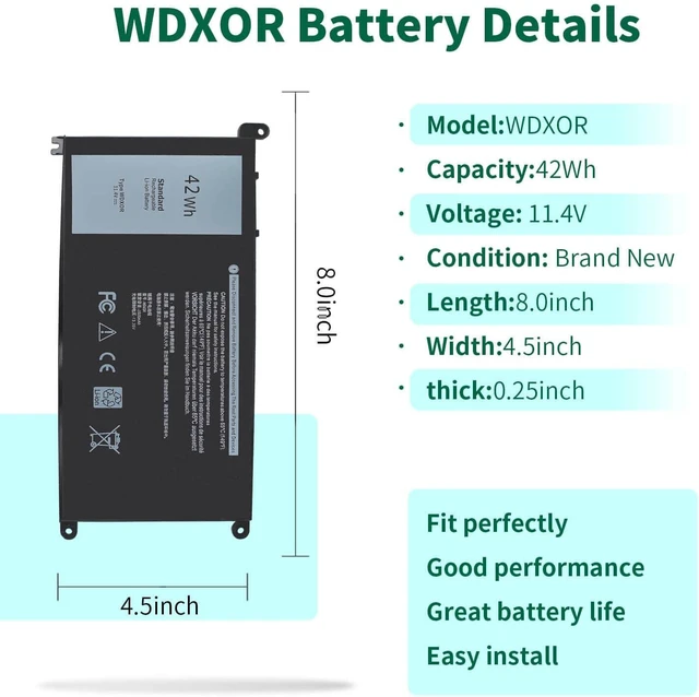 Alt view image 2 of 4 - WDX0R Laptop Battery for dell Inspiron 15 7579 7569 5578 5565 5567 5568 5570 5775 5579 7560 7570 13 5378 5368 7375 7368 7378 17 5765 5767 5770 Series P69G001 P58F P58F001 P75F P66F P69G 3CRH3